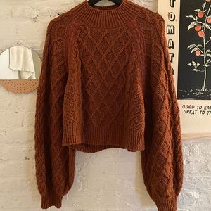 Free people balloon sleeve knit sweater